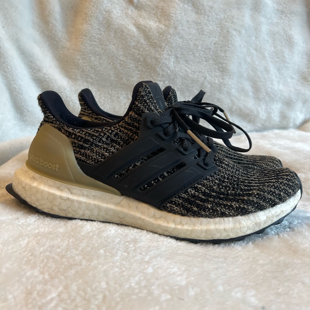 Adidas Ultraboost black and beige kids size 4.5
